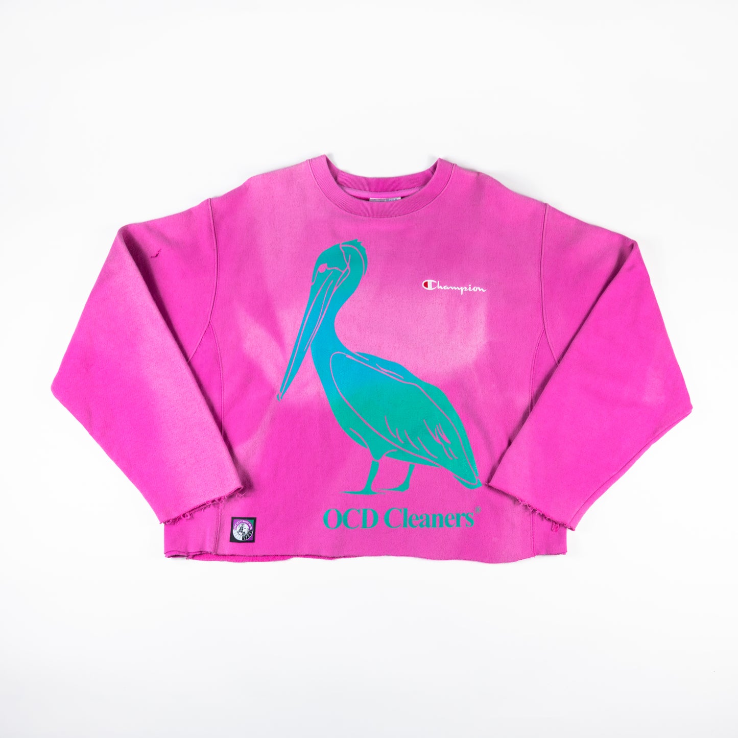 Upcycled Cropped Crewneck Reverse Weave Sweatshirt