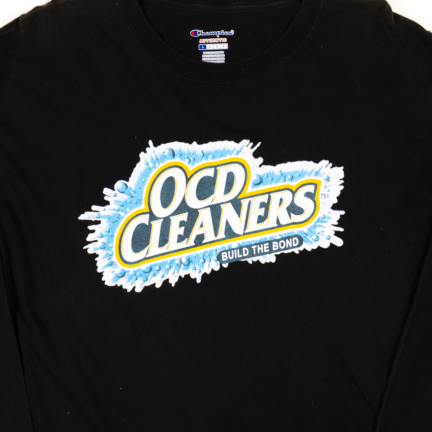 Upcycled Champion Black L/S T-Shirt