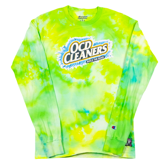 Upcycled Champion Green Tie-Dye L/S T-Shirt