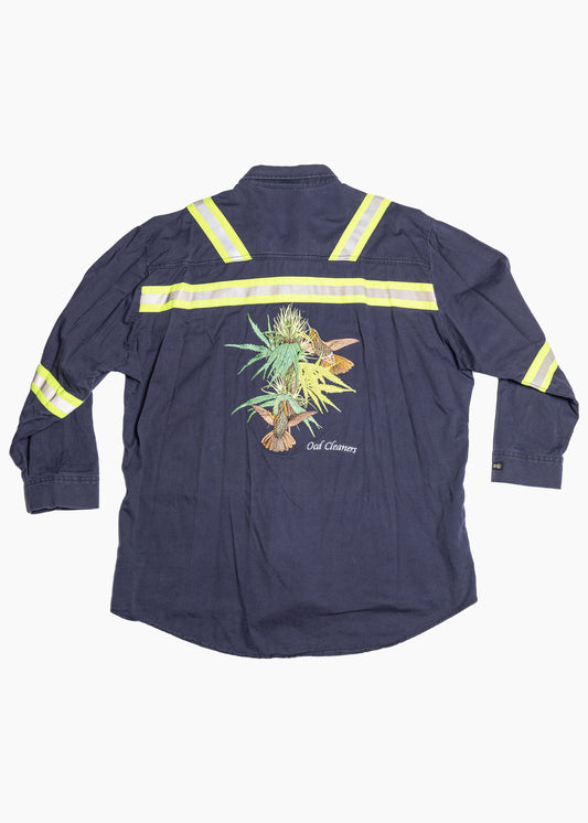 Reworked OCD Cleaners Hummingbird Embroidered 3M Flame Resistant Safety Jacket